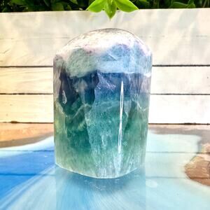 Feather Fluorite Tower 316g 66mm Polished Rainbow Crystal Mexico